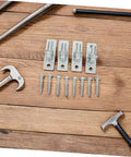 Real Deal 4 Pack Heavy Duty Iron Wall Mount Gate Hinges With Quiet Glide Silent Design And No Sweat Hardware Kit For Outdoor Fence Gates Built Tough For Daily Grind Easy Peasy Install, includes screws and brackets.