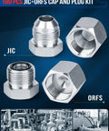 Beefy Pro Grade Industrial Hydraulic Cap And Plug Kit For JIC And ORFS Fittings 180 Piece Set With Precision Threading, shown in detail.