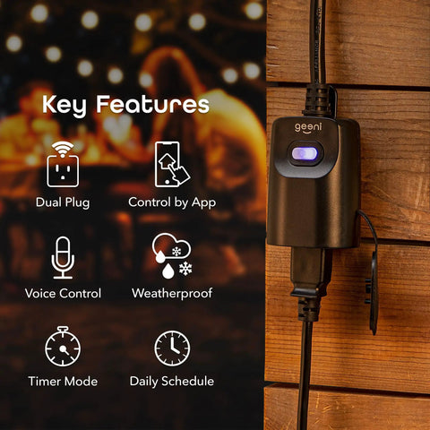 Weatherproof Indoor Outdoor Smart Plug With One Socket Handy Remote Control And Timer Set Lights And Devices From Anywhere.