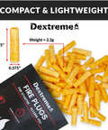 Compact Waterproof Windproof Fire Plugs 50 Pack Fire Starter Pellets with dimensions and weight for campfires and grills