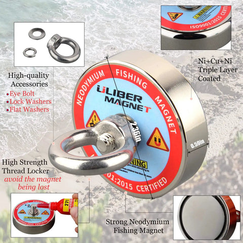Beast Mode Heavy Duty 400 Lbs Neodymium Fishing Magnet Kit With 20M Nylon Rope Non Slip Gloves For River