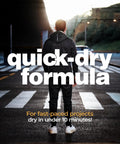 Back view of person on crosswalk highlighting quick-dry formula of Traffic Marking Spray Paint 18oz 12-Pack White Quick-Dry Formula.