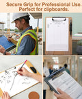 10 Pack Adhesive Silicone Pencil Holders For Desk, Wall, Clipboard And Laptop With 15 Upgraded Sticky Pads in use on clipboards