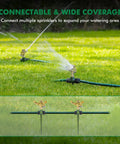 Heavy Duty All Metal Impact Sprinkler With Zinc Alloy Head On Sturdy Spike Base Delivers 360 Degree Coverage And Easy Adjustable Arc
