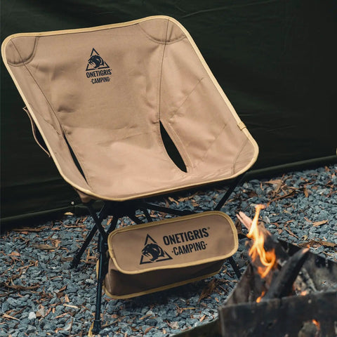 Tigerblade Camping Chair Lightweight Folding Backpacking Chair For Hiking Ultralight Portable with firepit in camping setting