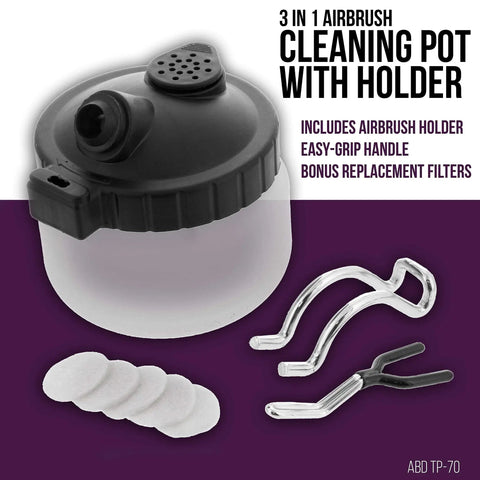 13 Piece Airbrush Cleaning Kit With Glass Cleaning Pot Jar And Holder 5 Cleaning Needles 5 Cleaning Brushes 1 Wash Needle How To Link Card For Quick Pro Grade Maintenance with filters and holders