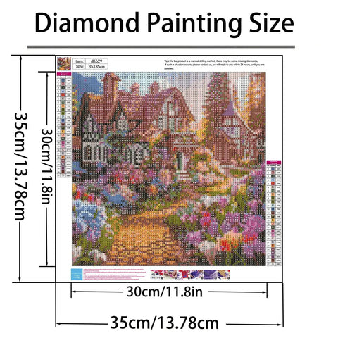 5D Diamond Painting Kit For Adults And Beginners Easy DIY Flower House Art with dimensions 30x35cm full round drill