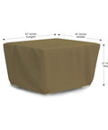 Square Fire Pit Cover With Elastic Fit 160 GSM Duro Pro Breathable Nonwoven Fabric Waterproof UV And Weather Resistant For Patio Lawn Garden