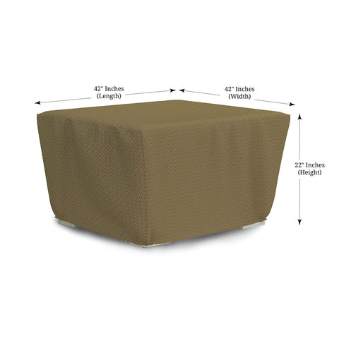 Square Fire Pit Cover With Elastic Fit 160 GSM Duro Pro Breathable Nonwoven Fabric Waterproof UV And Weather Resistant For Patio Lawn Garden