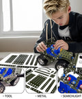 Child building a Jeep with Hands On 283 Piece Metal Construction Kit For Builders Ages 8 To 12 With Erector Style Mechanics STEM