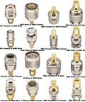 16-Piece SMA Adapter Kit With Gold-Plated Brass RF Connectors SMA To BNC N F UHF PL259 SO239 Coaxial Adapters For RTL-SDR Dongles