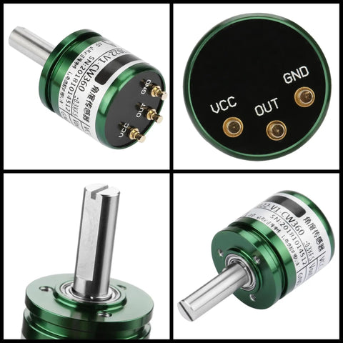 360 Degree Hall Angle Sensor With Full Circle Rotation No Dead Angles, 0.088 Degree Resolution, 0-5V Output, 12Bit Precision