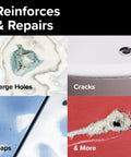 Fiberglass Cloth Repair Kit 8 Sq Ft 46.5 By 25 Inches Heavy Duty Waterproof reinforcement for large holes, cracks, gaps in surfaces