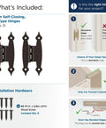 Smooth Swinging Offset Cabinet Hinges One Pair 3/8 Inch Oil Rubbed Bronze Butterfly Wood Hardware For DIY Builds - H-type hinges with screws included.