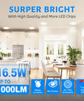 6 Inch LED Low Profile Disk Light With Aluminum Trim 1000 Lumens 16.5W 5000K installed in modern kitchen setting