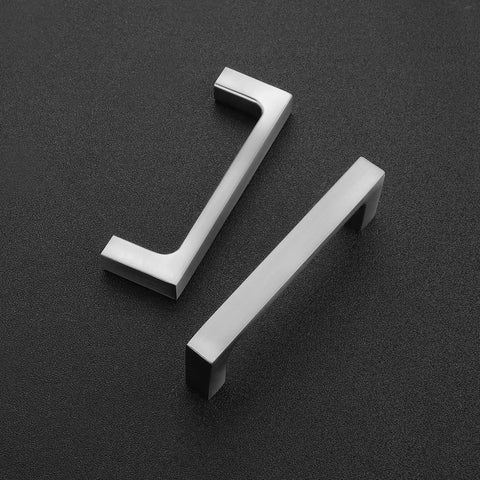 30 Pack Solid 3 Inch Square Cabinet Handles In Brushed Nickel For Drawers And Kitchen Cabinets on dark background