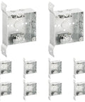 Beefy 4 Inch Square Welded Electrical Box With Flush Mount Brackets, 10-Pack, Deep 1-1/2 Inch, BX/MC Cable Clamp, galvanized