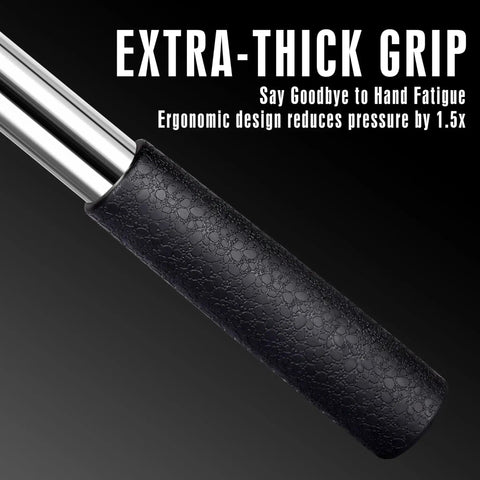 Telescopic Golf Ball Retriever With Long Reach From Nine Feet To Sixteen Point Three Feet Reinforced Stainless Shaft Non Slip Grip