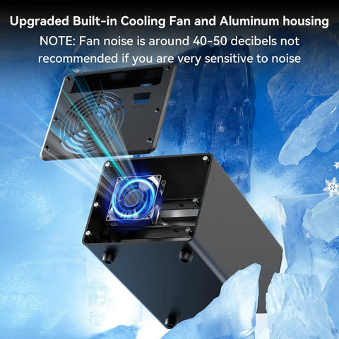 Beefy Hybrid Storage Rig Housing Two Sata Drives Alongside Triple M.2 NVMe Slots With Flexible Raid Configs Built In Silent Fan And Super Fast Dual USB 3.2 Ports For Max Capacity Setup with blue cooling fan and aluminum housing.