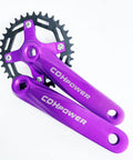 Single Speed Bicycle Crankset 104BCD 34T 36T 38T 40T 42T 170mm Crankarm For MTB Off Road Purple Aluminum Alloy Durable