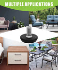 24 Pack Adjustable Leveling Feet With 5/16-18 Thread For Patio Furniture Levelers in use on various furniture types.