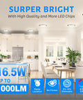 Kitchen with 6 Inch LED Flush Mount Disc Light Dimmable Ceiling Fixture 4000K Cool White 1000 Lumens 16.5 Watts Sleek Low Profile