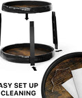 Easy setup instructions for Two Tier Lazy Susan Spice Organizer For Cabinets And Pantries, Ten Inch Diameter Rustic Brown Turntable Rack