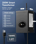 Smart Low Voltage Landscape Transformer With Schedule And Timer, Voice Control Waterproof Outdoor Lighting, front view