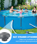 Go-To Pool Inlet Strainer Kit Replacement For Intex And Coleman Above Ground Pools with family swimming in blue pool