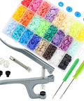 360 Sets T5 Snap Buttons No Sew Fasteners Kit With Pliers For Sewing Clothes And Fabric DIY Crafting, 24 Colors, 15 Sets Each Color, Easy Install