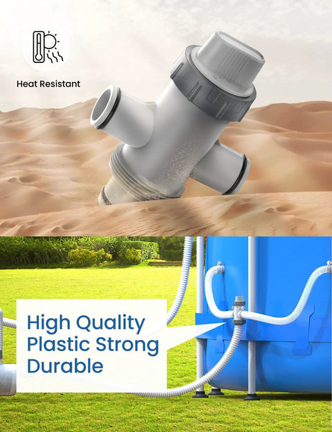 Split Pool Hose Plunger Valve 2 In 1 For Above Ground Pools Heavy Duty On Off Valve For Filter Circulation System Compatible With 1500 2500 4000 GPH Pumps And Saltwater Chlorinator, plastic hose valve