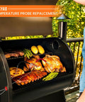 Grill with 2 Pack Meat Thermometer Probes For Pit Boss Pellet Grills And Smokers in use showing accurate temperature readings