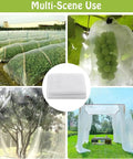 Front view of Ultra Fine Garden Netting 10X30Ft Plant Barrier for Backyard Veggies and Flowers, 0.8x1mm mesh in various gardening scenes.