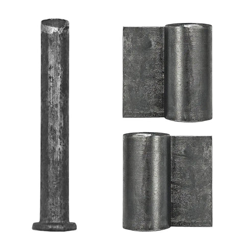 Six Pack Heavy Duty Weld On Door Hinges with 360 Degree Rotation, 3 3/8 x 1 9/16 Inches, 11/64 Inch Thick Steel Butt Hinges detail
