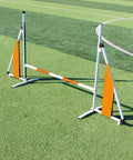 Adjustable Dog Agility Training Kit With Foldable Aluminum Obstacle Course on grass, height adjustable from 15cm to 65cm