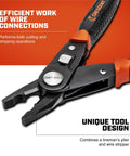 2 In 1 Combo Linesmans Pliers And Wire Stripper With Dual Material Handles For Comfortable Grip, Heavy Duty Tool CCP8V