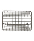 Straight Up Heavy Duty Wire Pegboard Wall Basket Rock Solid Metal Storage Bin For Garage Tools And Workshop Gear Super Handy Dual Mount Setup In Industrial Gray, front view.
