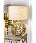 Camden 20 Inch Iron Table Lamp With Inline Switch And Drum Shade on a mirrored table, modern industrial vibe in decor.