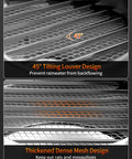 45° tilting louver and mesh of 4 Inch 304 Stainless Steel Wall Vent Hood With Louver And Mesh for HVAC And Dryers Industrial Use