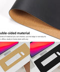 Large Desk Pad 47.2 Inch By 17 Inch Leather Desk Pad Protector with Natural Cork and PU Leather, black reversible design