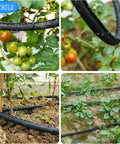 Flat Soaker Hose Kit With Stakes For Garden, 100 Ft Total Or 2x50 Ft Linkable Drip Hose DIY Irrigation System That Saves Up To 80 Percent Water