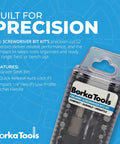33 Piece Ratcheting Screwdriver Kit With Quick Swap Autolock Holder And Heavy Duty S2 Steel Bits in transparent case.