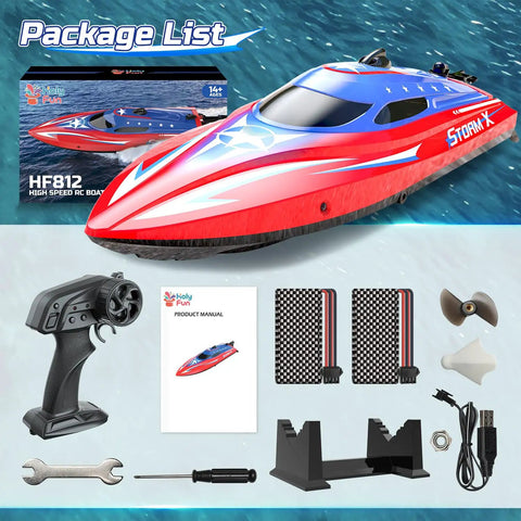 Full Proportional Remote Control Boat for Kids and Adults, 20MPH Plus High Speed Waterproof RC Boat with accessories and packaging
