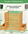 Three Panel Outdoor Wood Privacy Screen With Planter Box To Hide AC Unit And Trash Enclosure No Dig Kit dimensions shown