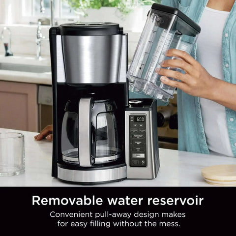 12-Cup Programmable Coffee Maker With Glass Carafe, Classic And Rich Brew Styles, Adjustable Warming Plate, Removable 60 Oz Reservoir, Stainless Steel Finish For Bold Barista Level Flavor At Home