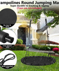 Black Outdoor Saucer Swing With PP Mat For Yard Garden And Park Easy To Install Sturdy Steel Frame Weather Resistant Rope