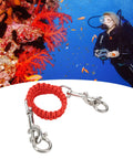 Diving Camera Lanyard With 360 Degree Retractable Rotation for Underwater Housings, Durable Stainless Steel Clips shown with diver
