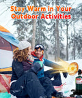 Portable Propane Heater For Camping And Outdoorsy Go To Cordless Gas Heater With Foldable Tank Holder in snow near tent