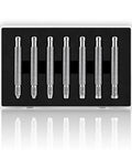 7 Piece Crown Winding Set For Mechanical Watches, Watch Hand Adjustment Tool, displayed in a black foam case