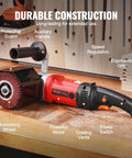 Front view of Beast 1200W Burnishing Polishing Tool With Six Speed Settings Handheld Metal Buffing Machine with fiber polishing wheel